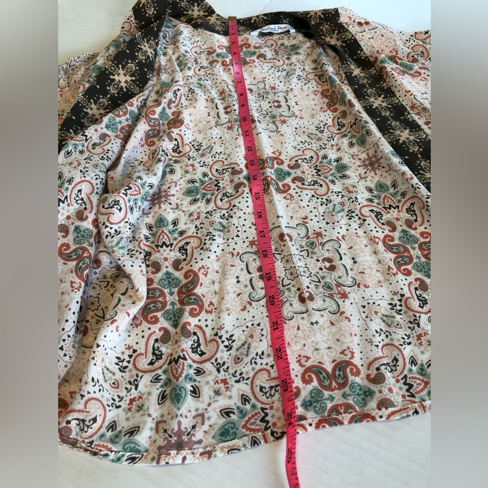 Michael Stars Evereve Patina Wide Sleeve Paisley Kimono Wrap. One size. - Picture 9 of 9